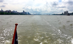 NYC skyline in our wake