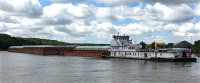 Barge blocking river