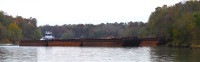 Barge blocking river