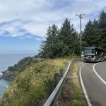 Narrow road on CA coast