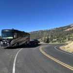 Road through Lassen Volcanic NP; CA